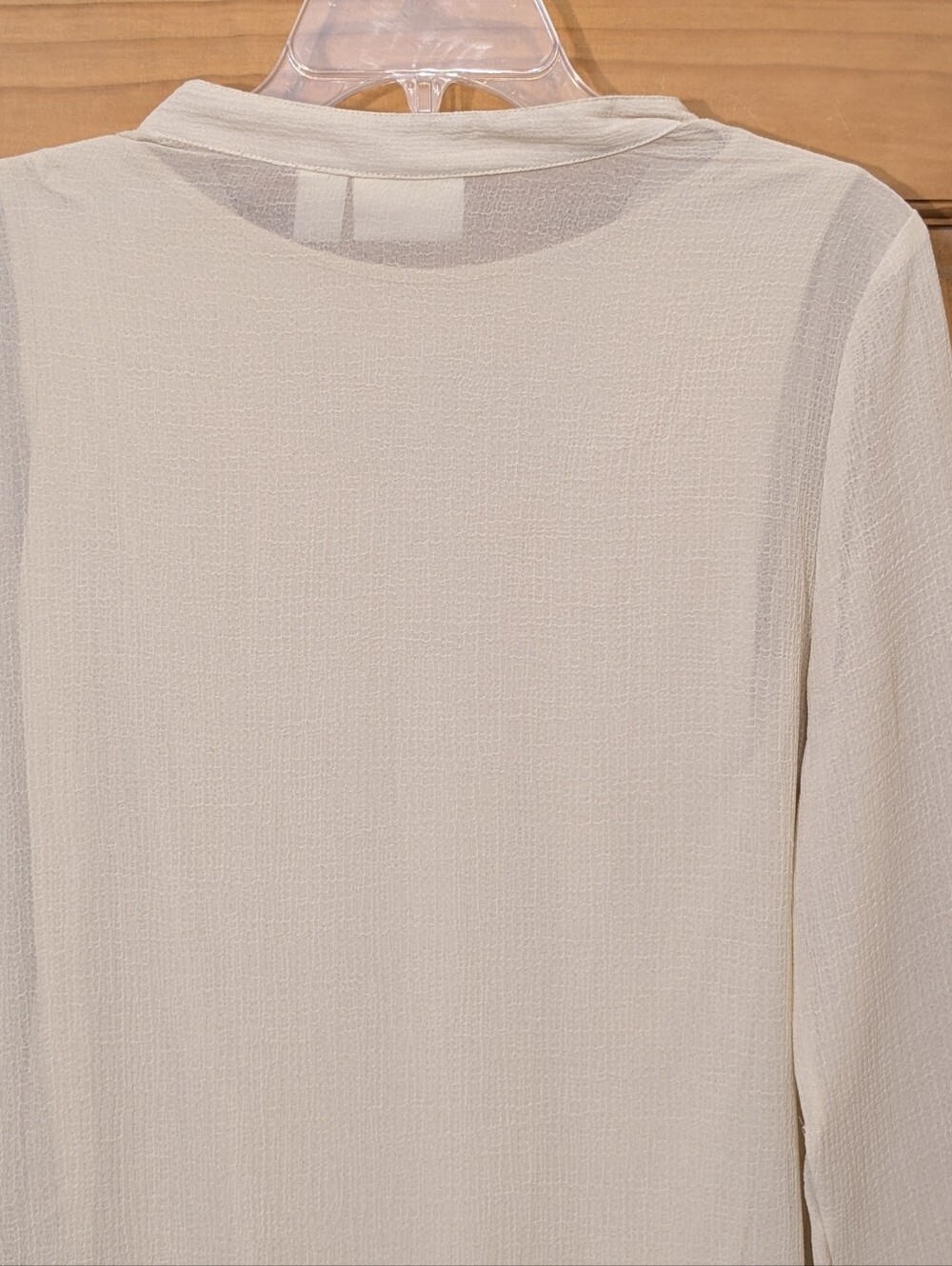 Chico's Drama Embellished Tunic Cashew Cream Beige LS Blouse Sz 0/Sm Boho Flowy - Picture 14 of 16